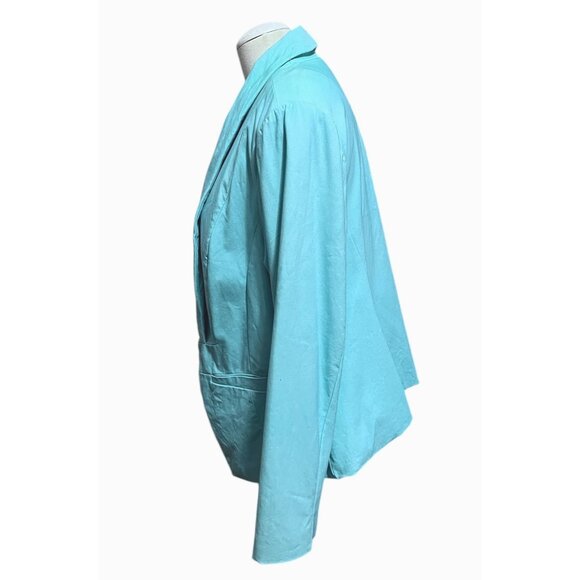 Torrid Blue Open Front Blazer Jacket Size 1 (1XL) Womens Lightweight Stretch Nyl - Picture 8 of 13